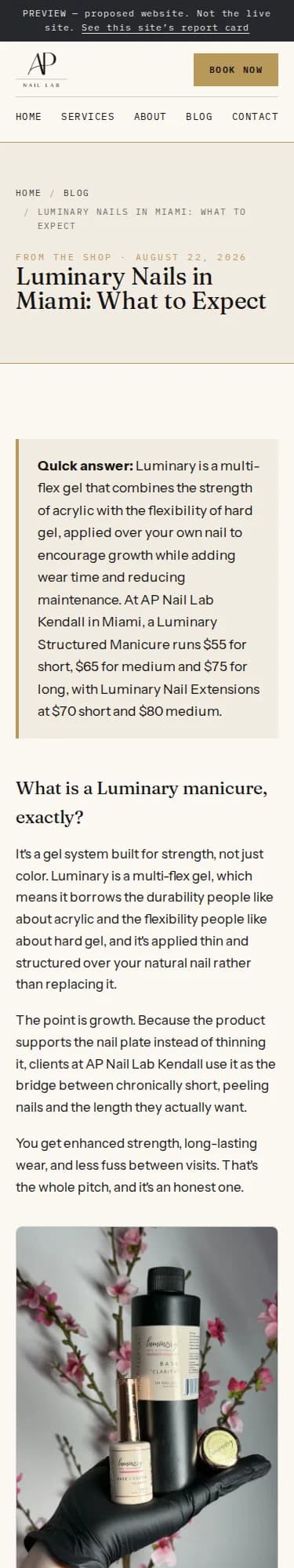 An AP Nail Lab article: Luminary nails in Miami, what to expect